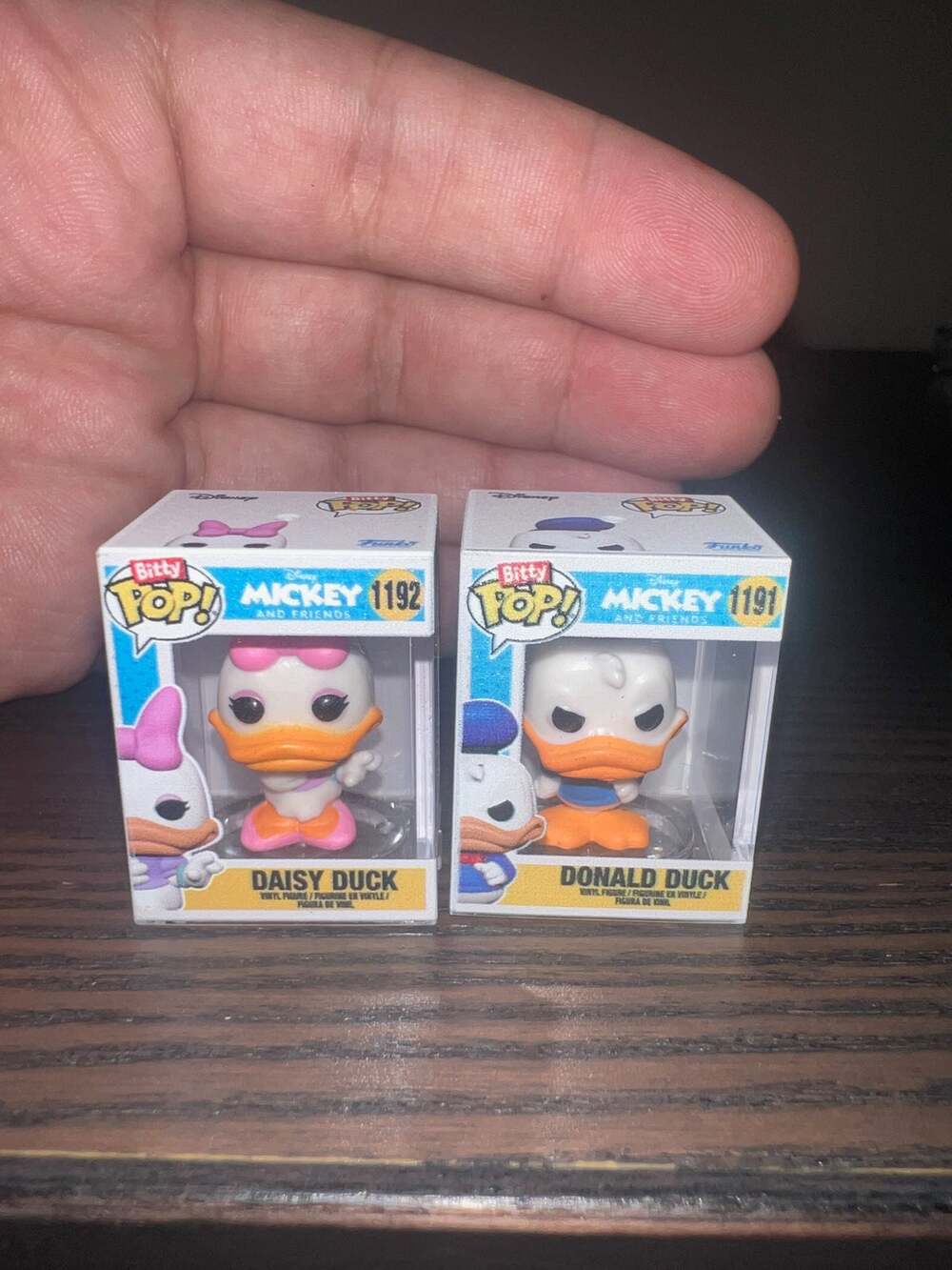 BITTY Donald & Daisy Duck 1" Funko Pops #1191 1192 Disney Cartoon Mickey Friends